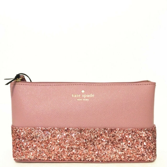 kate spade Handbags - Kate Spade Pink Glitter Cosmetic Bag